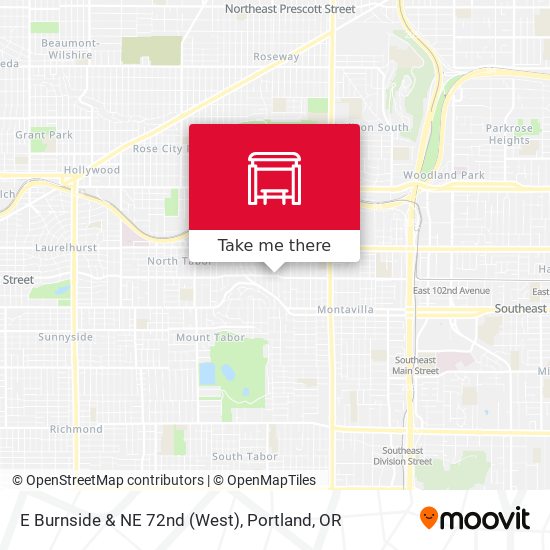 E Burnside & NE 72nd (West) map