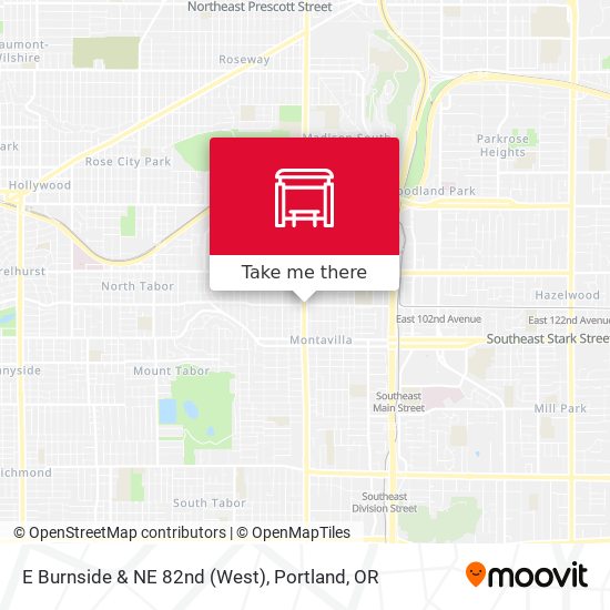 E Burnside & NE 82nd (West) map