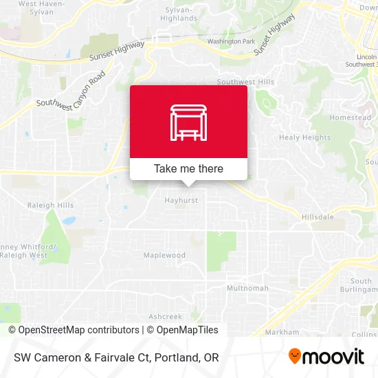 SW Cameron & Fairvale Ct map