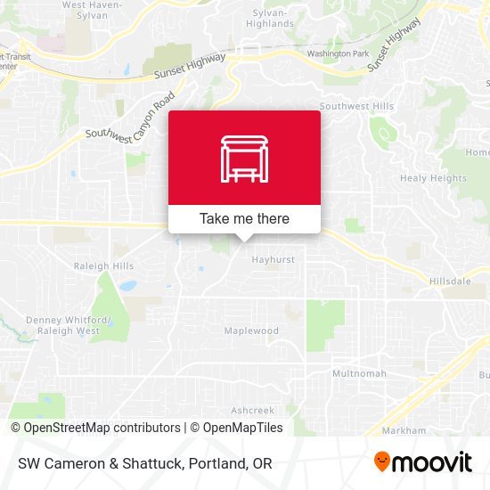 SW Cameron & Shattuck map