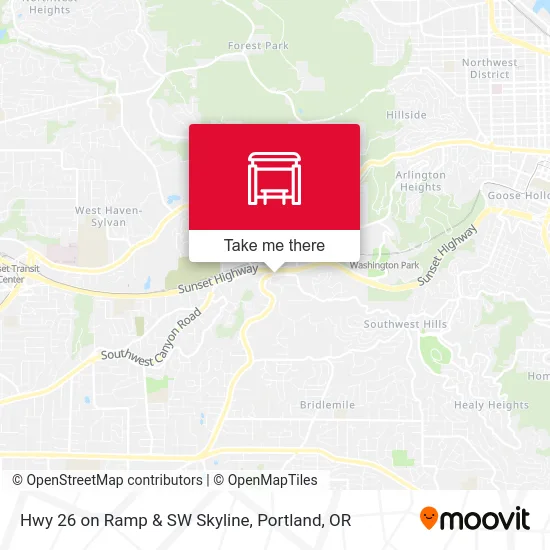 Mapa de Hwy 26 on Ramp & SW Skyline