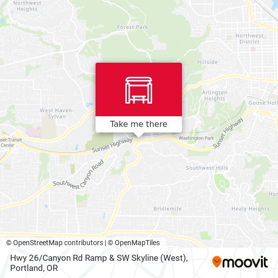 Hwy 26 / Canyon Rd Ramp & SW Skyline (West) map