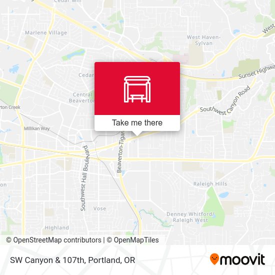 Mapa de SW Canyon & 107th