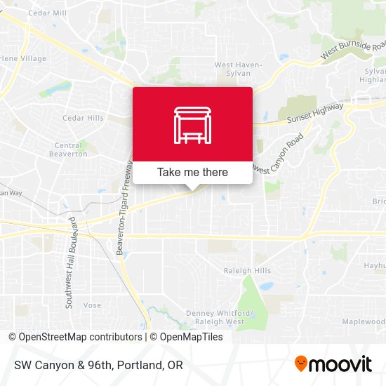 Mapa de SW Canyon & 96th
