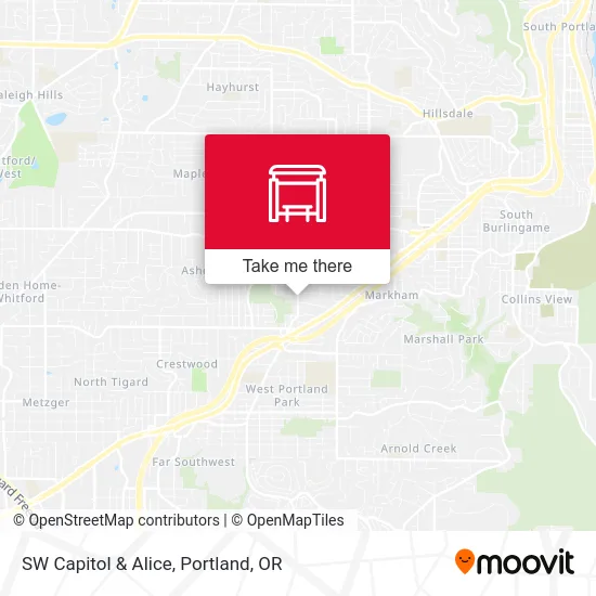 SW Capitol & Alice map