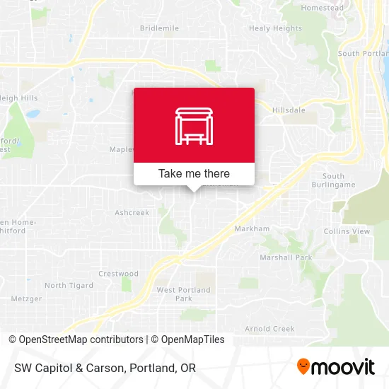 SW Capitol & Carson map
