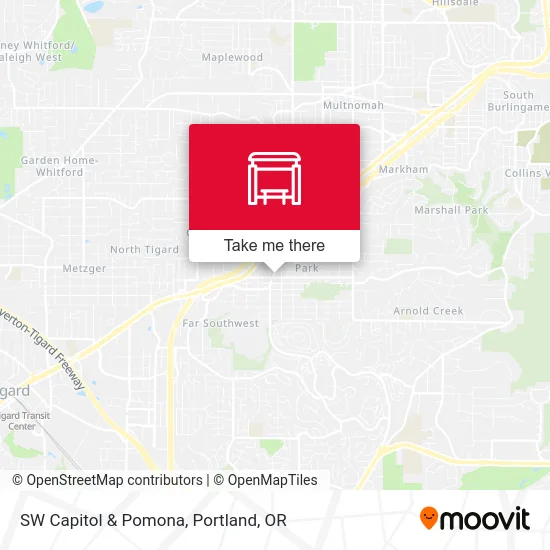 SW Capitol & Pomona map