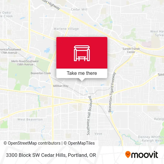 3300 Block SW Cedar Hills map