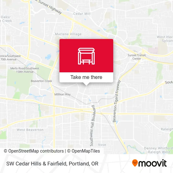 SW Cedar Hills & Fairfield map