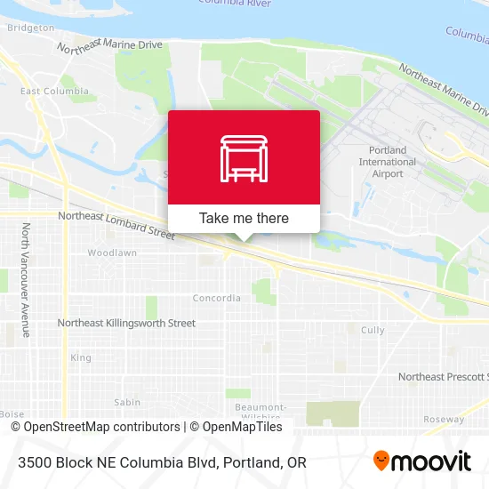 3500 Block NE Columbia Blvd map
