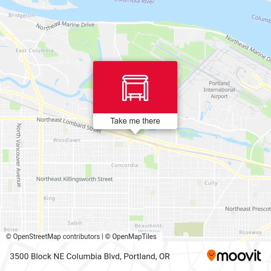 3500 Block NE Columbia Blvd map