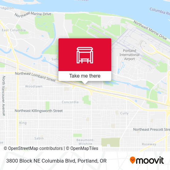3800 Block NE Columbia Blvd map