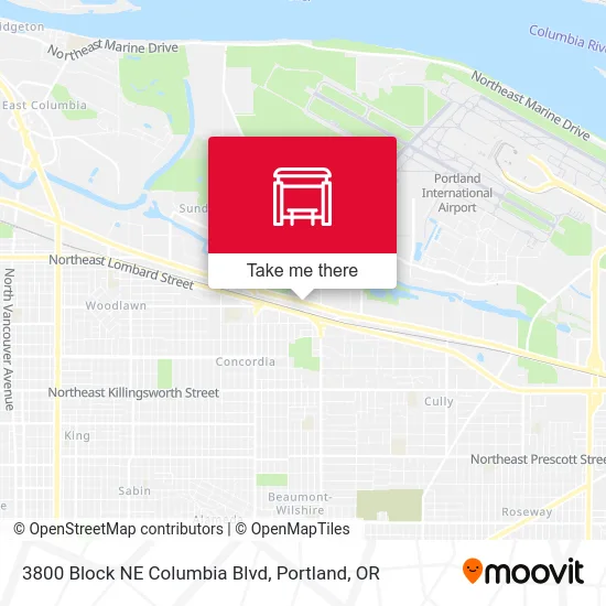 3800 Block NE Columbia Blvd map