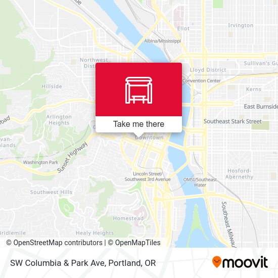 SW Columbia & Park Ave map