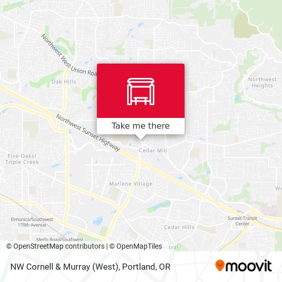 NW Cornell & Murray (West) map