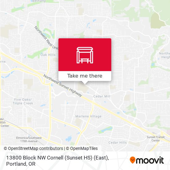 13800 Block NW Cornell (Sunset HS) (East) map