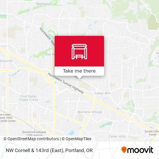 NW Cornell & 143rd (East) map