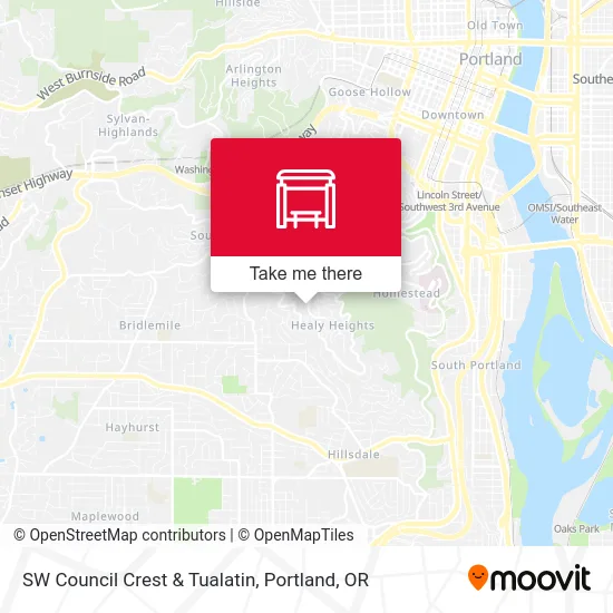 SW Council Crest & Tualatin map