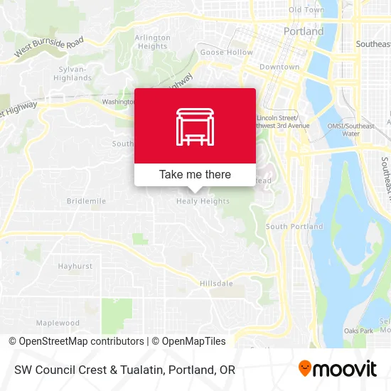 SW Council Crest & Tualatin map
