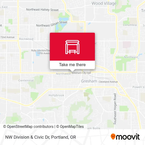 NW Division & Civic Dr map