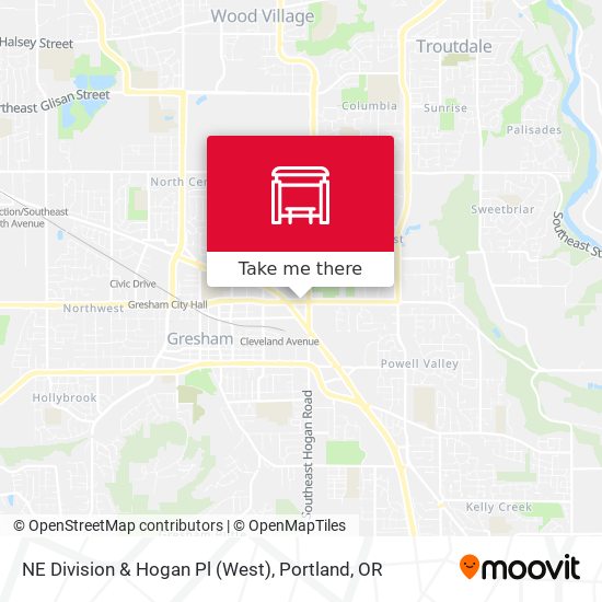 NE Division & Hogan Pl (West) map