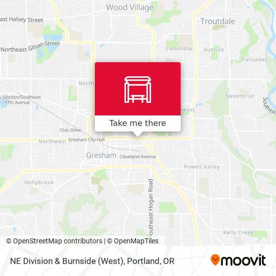 NE Division & Burnside (West) map