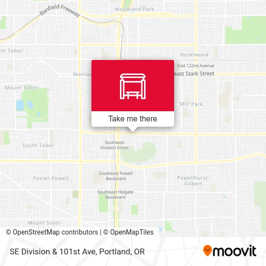 SE Division & 101st Ave map