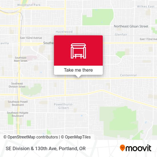 SE Division & 130th Ave map