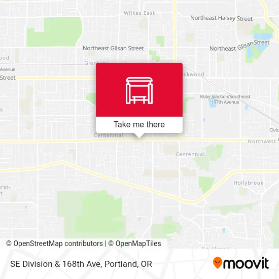 SE Division & 168th Ave map