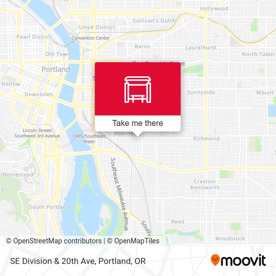 Mapa de SE Division & 20th Ave