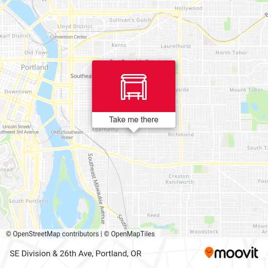 SE Division & 26th Ave map