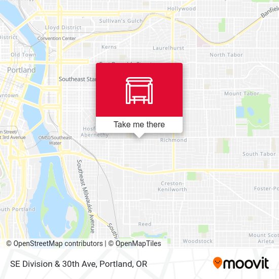 SE Division & 30th Ave map