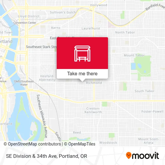 SE Division & 34th Ave map