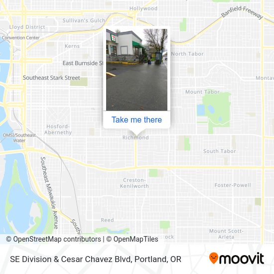 SE Division & Cesar Chavez Blvd map
