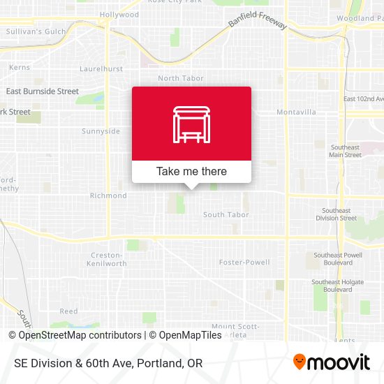 SE Division & 60th Ave map