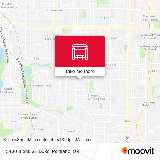 5400 Block SE Duke map