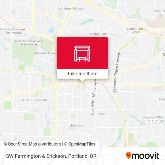 SW Farmington & Erickson map