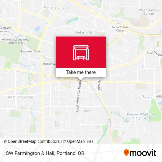 SW Farmington & Hall map
