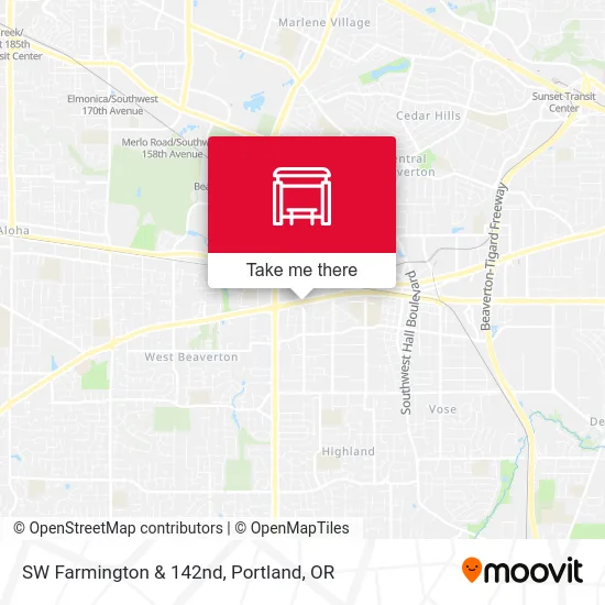 SW Farmington & 142nd map