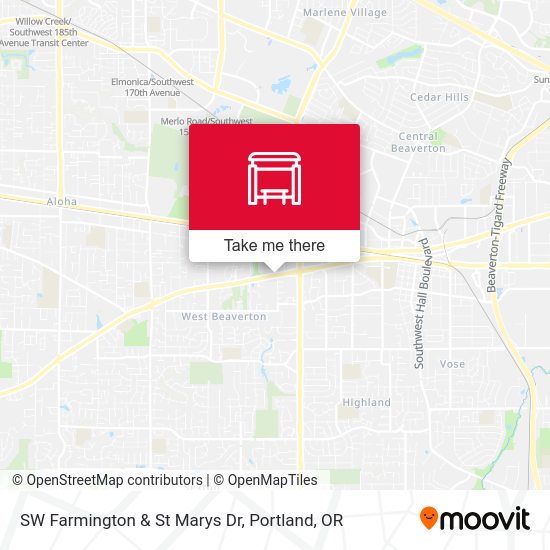 SW Farmington & St Marys Dr map