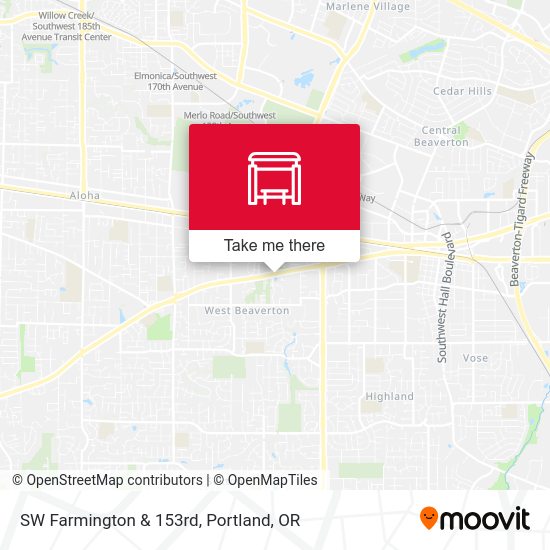 SW Farmington & 153rd map