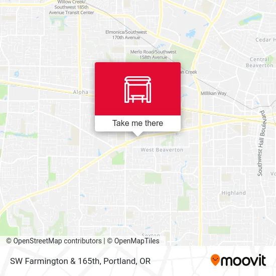 SW Farmington & 165th map