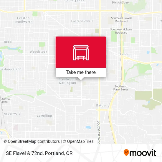 SE Flavel & 72nd map