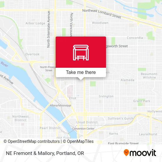 NE Fremont & Mallory map