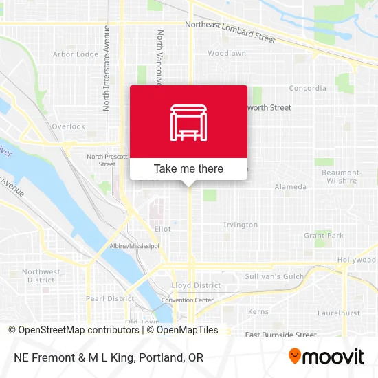 NE Fremont & M L King map