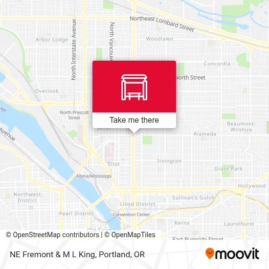 NE Fremont & M L King map