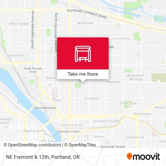 NE Fremont & 12th map