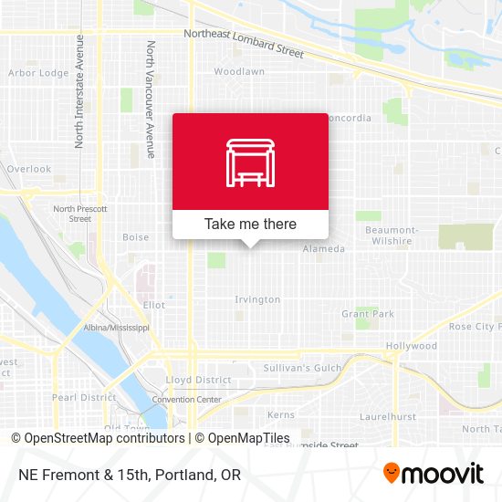 NE Fremont & 15th (West) map