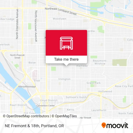 NE Fremont & 18th map