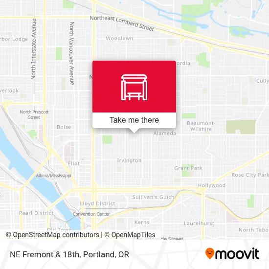 NE Fremont & 18th map